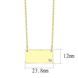 LO4699 - Flash Gold Brass Necklace with Top Grade Crystal  in Clear - Alamode