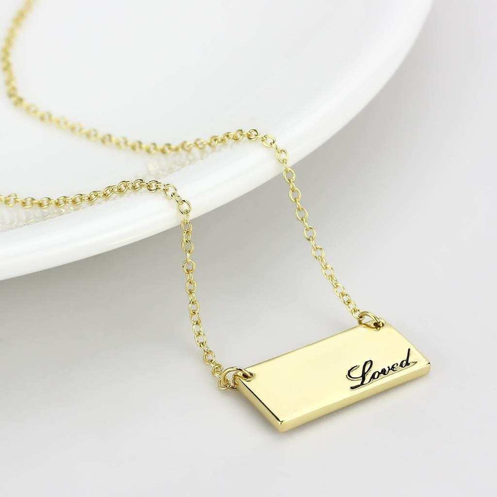LO4699 - Flash Gold Brass Necklace with Top Grade Crystal in Clear - Alamode - Flyclothing LLC
