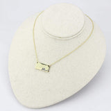 LO4699 - Flash Gold Brass Necklace with Top Grade Crystal in Clear - Alamode - Flyclothing LLC