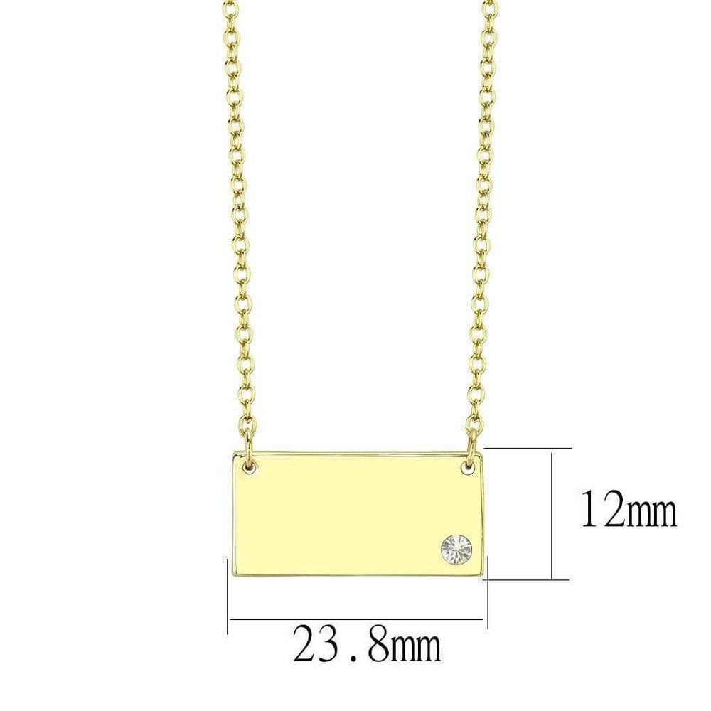 LO4700 - Flash Gold Brass Necklace with Top Grade Crystal in Clear - Alamode - Flyclothing LLC