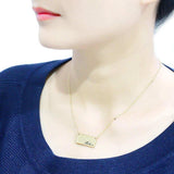 LO4700 - Flash Gold Brass Necklace with Top Grade Crystal in Clear - Alamode - Flyclothing LLC