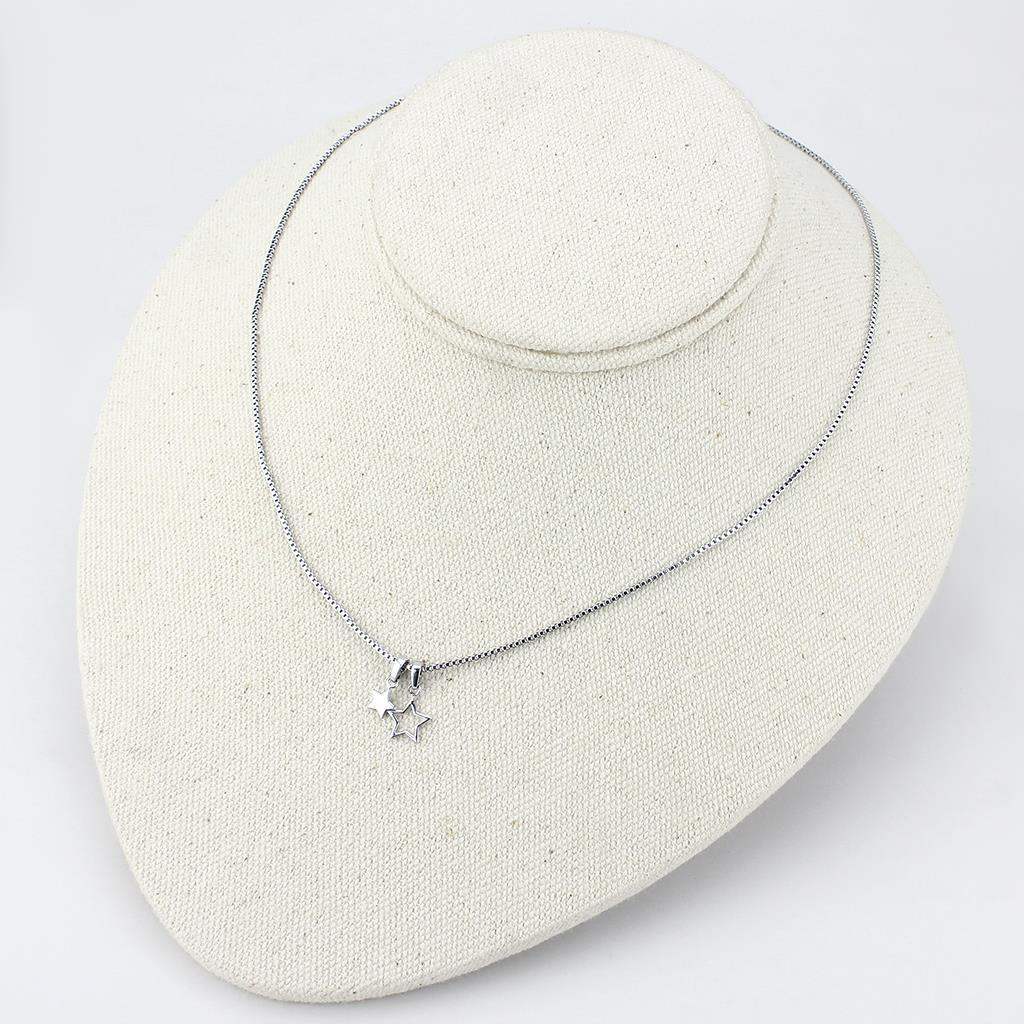 LO4701 - IP rhodium (PVD) Brass Chain Pendant with No Stone - Alamode - Flyclothing LLC