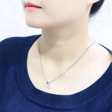 LO4701 - IP rhodium (PVD) Brass Chain Pendant with No Stone - Alamode - Flyclothing LLC