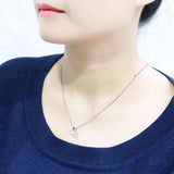 LO4701 - IP rhodium (PVD) Brass Chain Pendant with No Stone - Alamode - Flyclothing LLC