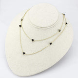 LO4702 - Gold Brass Necklace with AAA Grade CZ in Garnet - Alamode - Flyclothing LLC