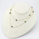 LO4702 - Gold Brass Necklace with AAA Grade CZ  in Garnet - Alamode