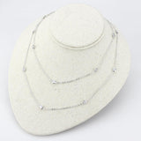 LO4704 - Rhodium Brass Necklace with AAA Grade CZ  in Clear - Alamode