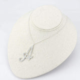 LO4707 - Silver Brass Chain Pendant with Top Grade Crystal in Clear - Alamode - Flyclothing LLC