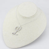 LO4709 - Silver Brass Chain Pendant with Top Grade Crystal  in Clear - Alamode