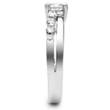 LO4713 - Rhodium Brass Ring with AAA Grade CZ  in Clear - Alamode