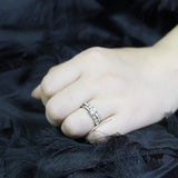 LO4713 - Rhodium Brass Ring with AAA Grade CZ in Clear - Alamode - Flyclothing LLC