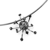 LO4726 - Ruthenium White Metal Jewelry Sets with Top Grade Crystal  in Jet - Alamode
