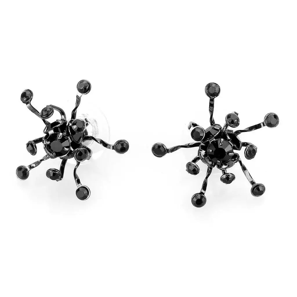 LO4726 - Ruthenium White Metal Jewelry Sets with Top Grade Crystal in Jet - Alamode - Flyclothing LLC