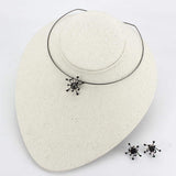 LO4726 - Ruthenium White Metal Jewelry Sets with Top Grade Crystal in Jet - Alamode - Flyclothing LLC