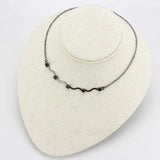 LO4730 - Ruthenium White Metal Necklace with AAA Grade CZ in Siam - Alamode - Flyclothing LLC