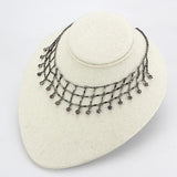LO4731 - Ruthenium White Metal Necklace with Top Grade Crystal  in Light Amethyst - Alamode