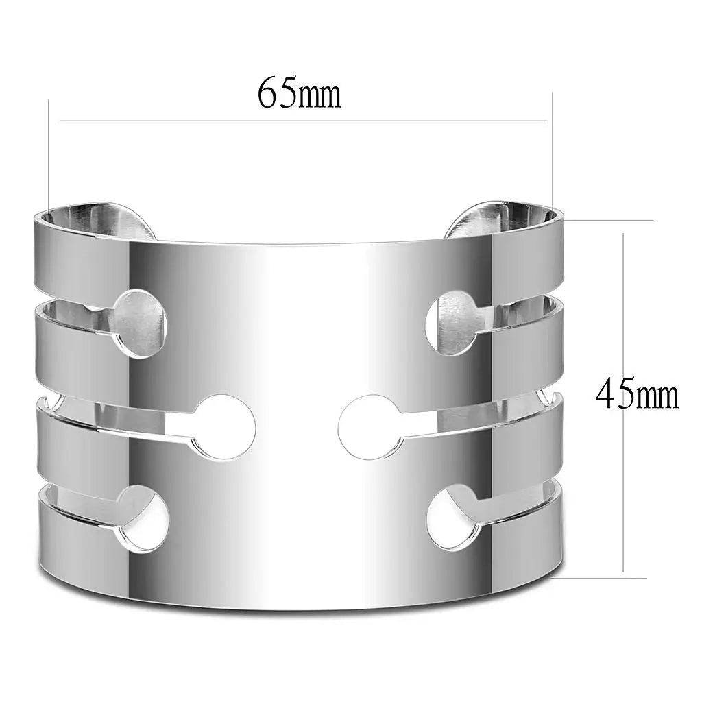 LO479 - Stainless Steel Bangle with No Stone - Alamode - Flyclothing LLC