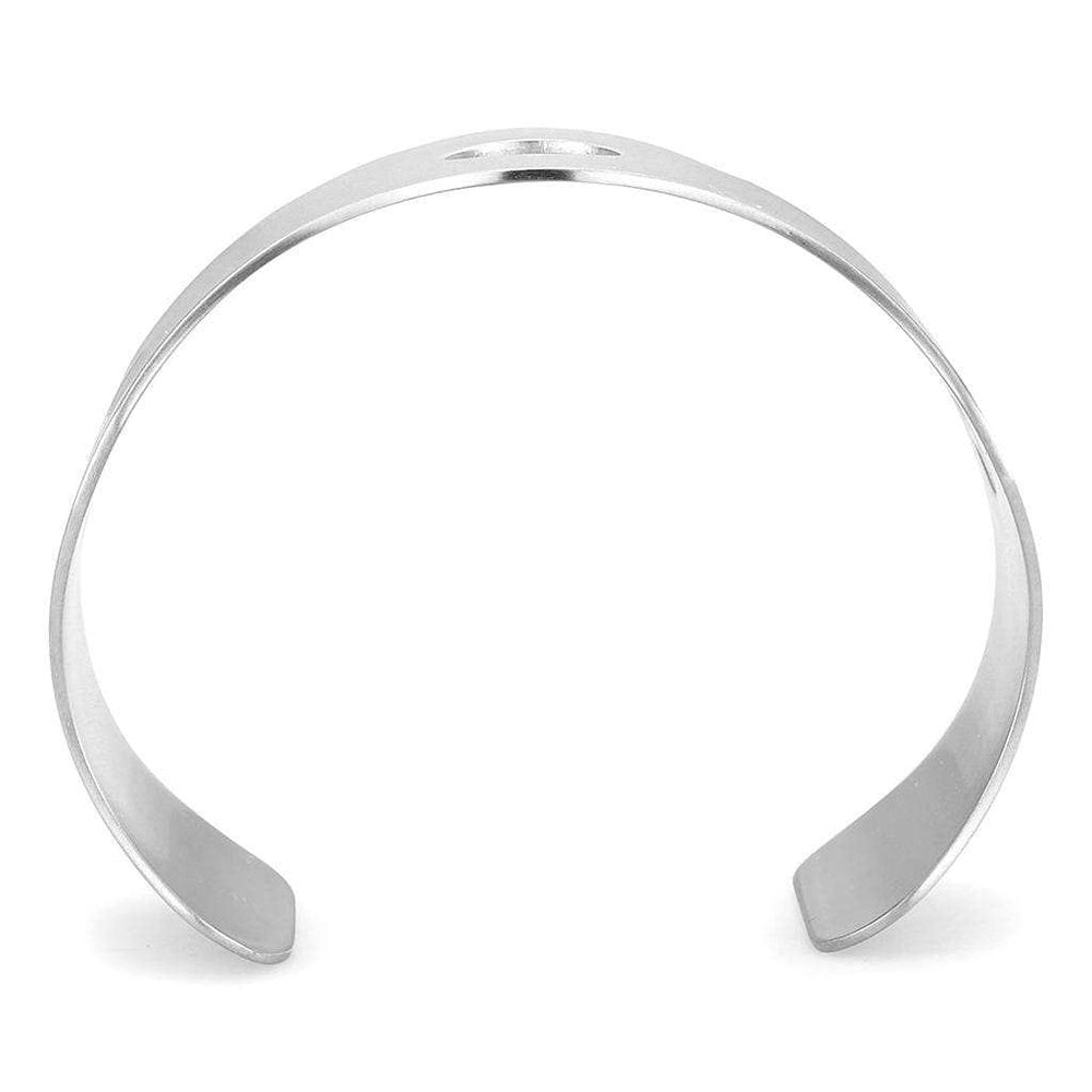 LO616 - Stainless Steel Bangle with No Stone - Alamode - Flyclothing LLC