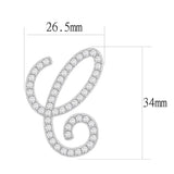 LO685 - Rhodium Brass Brooches with Top Grade Crystal in Clear - Alamode - Flyclothing LLC