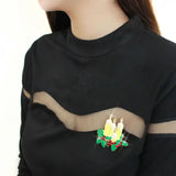 LO844 - Gold White Metal Brooches with Top Grade Crystal in Citrine Yellow - Alamode - Flyclothing LLC