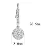 LO893 - Rhodium Brass Earrings with AAA Grade CZ in Clear - Alamode - Flyclothing LLC