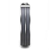 LOA1341 - High polished (no plating) Stainless Steel Ring with Top Grade Crystal in Black Diamond - Alamode - Flyclothing LLC