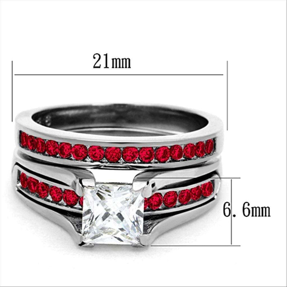 LOA1362 - High polished (no plating) Stainless Steel Ring with AAA Grade CZ in Multi Color - Alamode - Flyclothing LLC