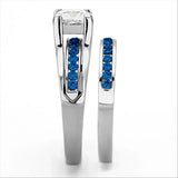 LOA1363 - High polished (no plating) Stainless Steel Ring with AAA Grade CZ in Multi Color - Alamode - Flyclothing LLC
