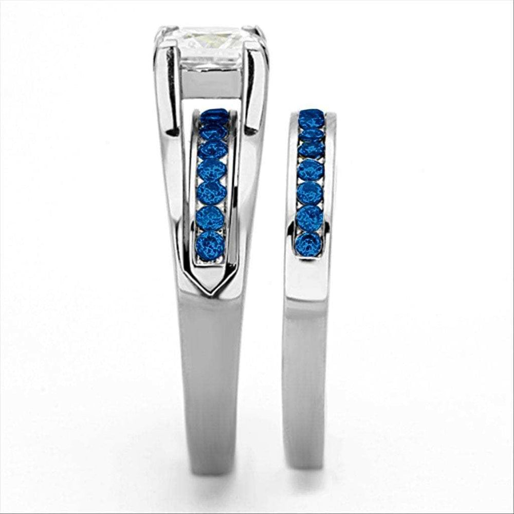 LOA1363 - High polished (no plating) Stainless Steel Ring with AAA Grade CZ in Multi Color - Alamode - Flyclothing LLC