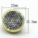 LOA889 - Matte Gold Brass Ring with Top Grade Crystal  in Clear - Alamode