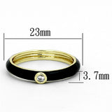 LOA896 - Gold Brass Ring with AAA Grade CZ  in Clear - Alamode