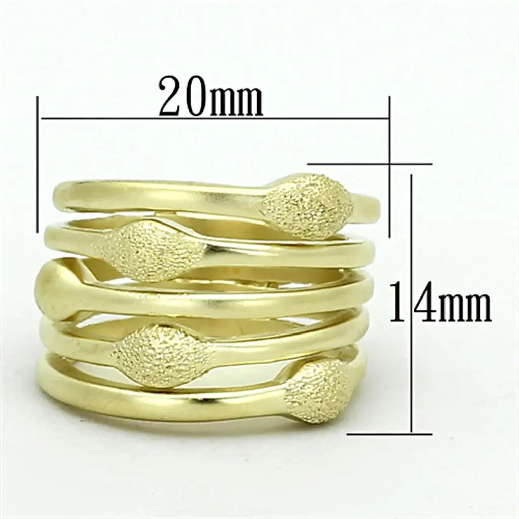 LOA898 - Matte Gold Brass Ring with No Stone - Alamode - Flyclothing LLC