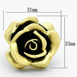 LOA930 - Matte Gold Brass Ring with Epoxy in Jet - Alamode - Flyclothing LLC