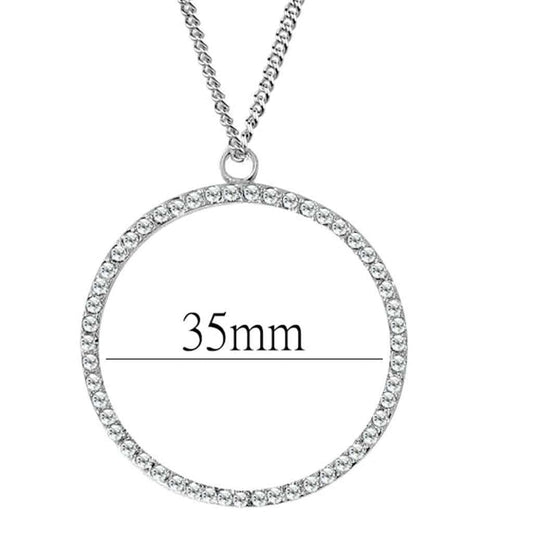 LOAS1357 - Rhodium Brass Pendant with AAA Grade CZ in Clear - Alamode - Flyclothing LLC