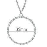 LOAS1357 - Rhodium Brass Pendant with AAA Grade CZ  in Clear - Alamode