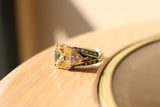 LOAS1389 - Rhodium 925 Sterling Silver Ring with AAA Grade CZ  in Light Yellow