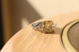 LOAS1389 - Rhodium 925 Sterling Silver Ring with AAA Grade CZ in Light Yellow - Alamode - Flyclothing LLC