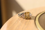 LOAS1389 - Rhodium 925 Sterling Silver Ring with AAA Grade CZ  in Light Yellow - Alamode