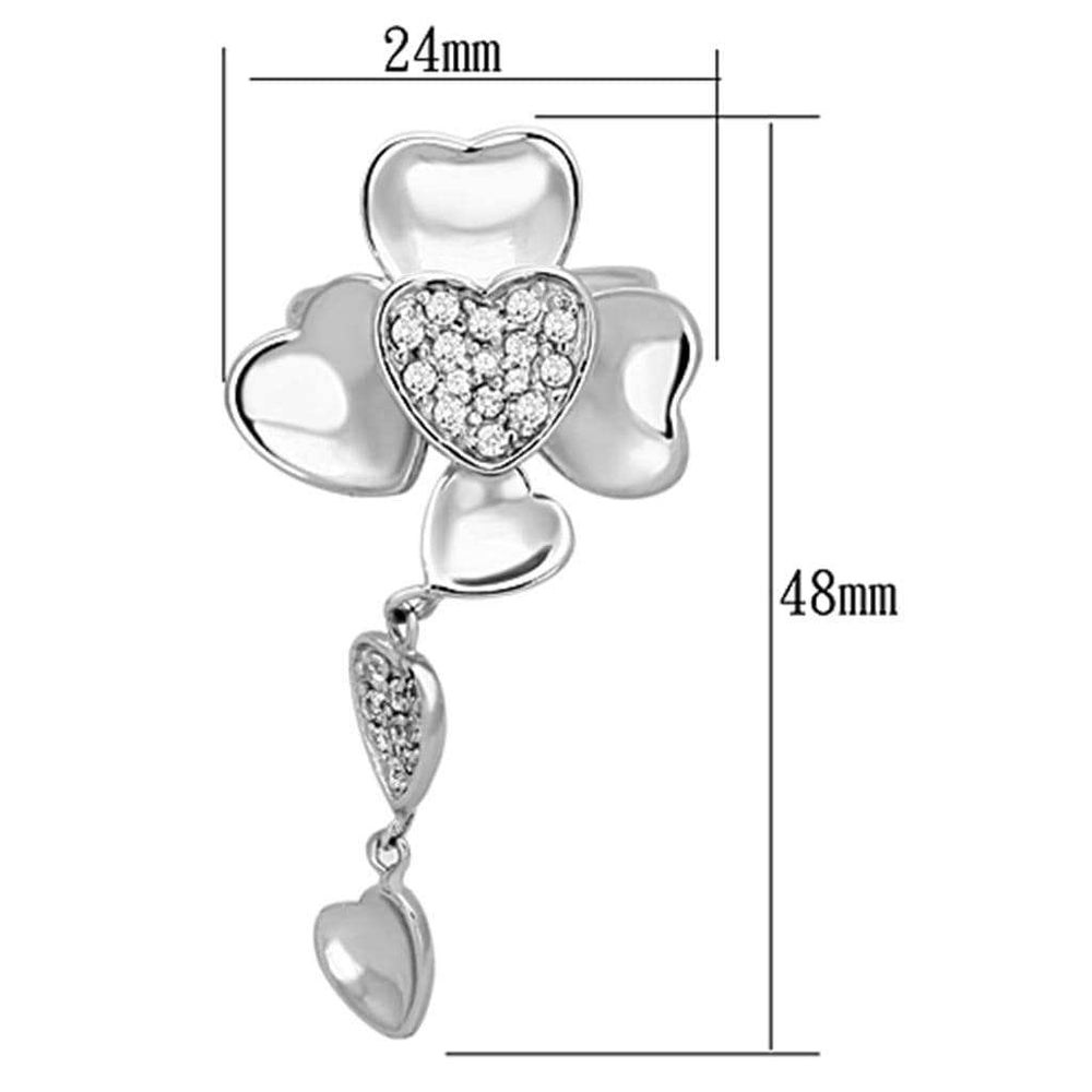 LOAS931 - Rhodium 925 Sterling Silver Ring with AAA Grade CZ in Clear - Alamode - Flyclothing LLC