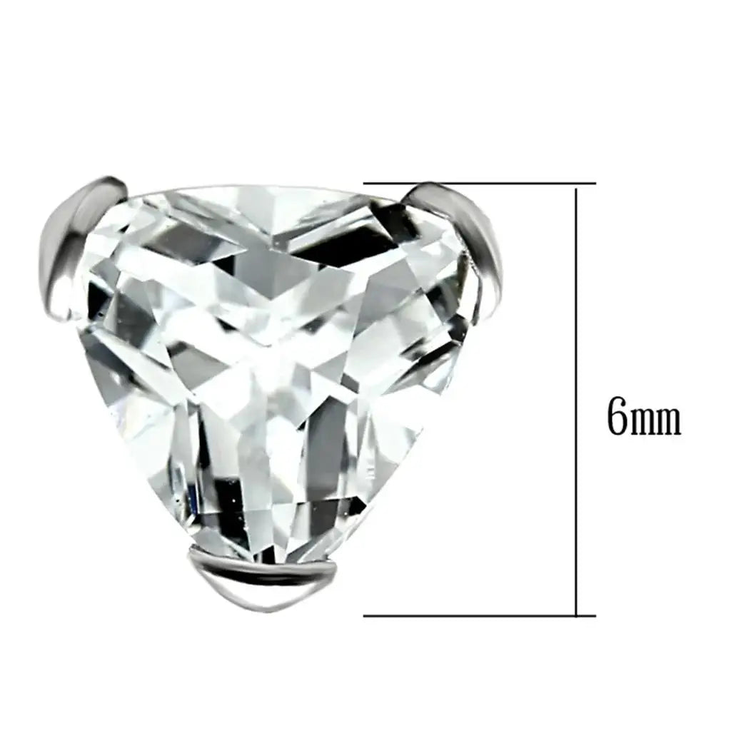 LOS048 - Rhodium 925 Sterling Silver Earrings with AAA Grade CZ in Clear - Alamode - Flyclothing LLC