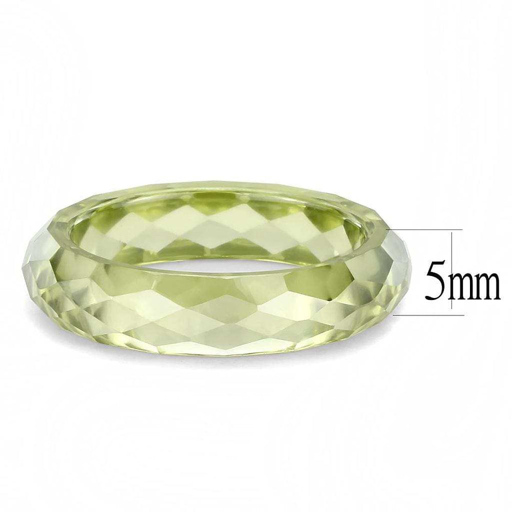 LOS082 - Stone Ring with AAA Grade CZ in Olivine color - Alamode - Flyclothing LLC