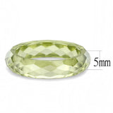 LOS082 -  Stone Ring with AAA Grade CZ  in Olivine color - Alamode