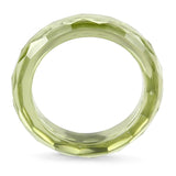 LOS082 -  Stone Ring with AAA Grade CZ  in Olivine color - Alamode