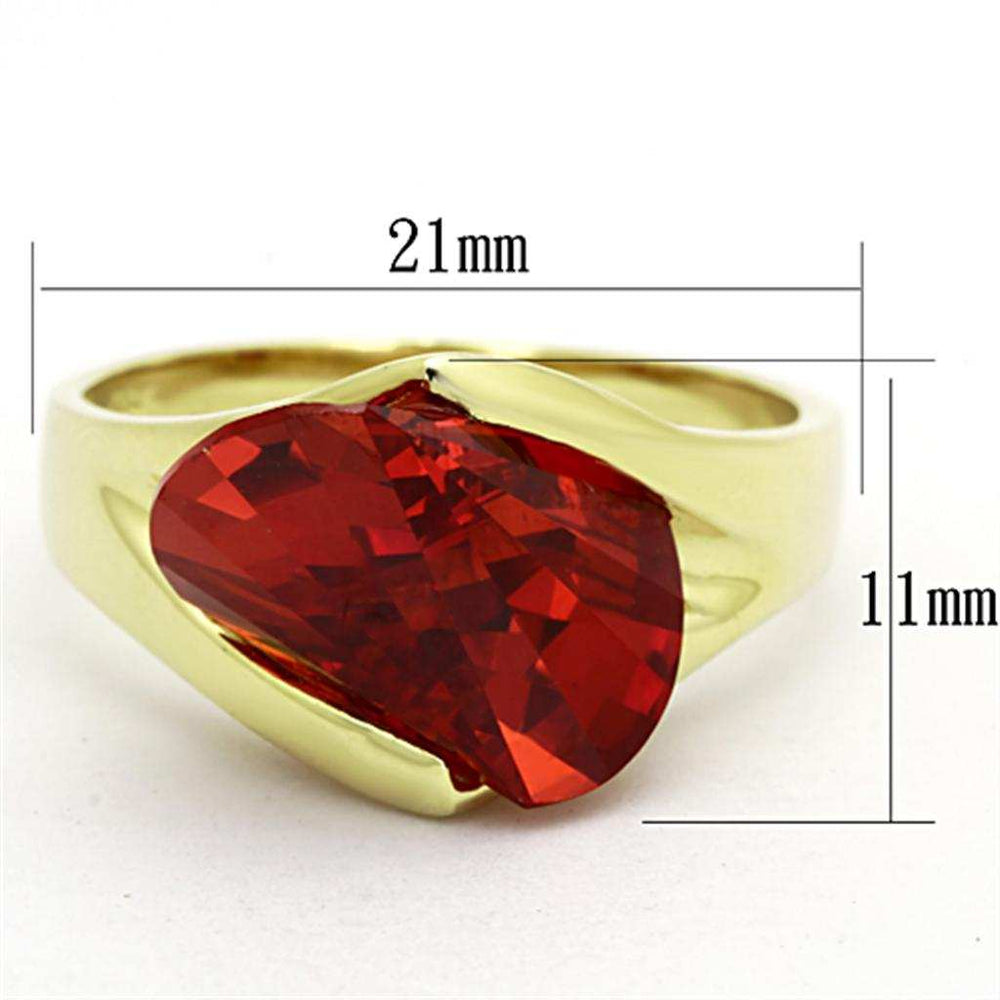 LOS641 - Gold 925 Sterling Silver Ring with AAA Grade CZ in Garnet - Alamode - Flyclothing LLC