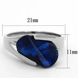 LOS642 - Silver 925 Sterling Silver Ring with Synthetic Synthetic Glass in Montana - Alamode - Flyclothing LLC