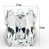 LOS666 - Silver 925 Sterling Silver Ring with AAA Grade CZ in Clear - Alamode - Flyclothing LLC