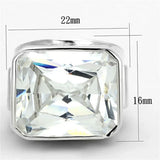 LOS670 - Silver 925 Sterling Silver Ring with AAA Grade CZ in Clear - Alamode - Flyclothing LLC