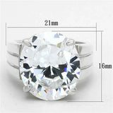 LOS675 - Silver 925 Sterling Silver Ring with AAA Grade CZ in Clear - Alamode - Flyclothing LLC