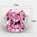 LOS686 - Silver 925 Sterling Silver Ring with AAA Grade CZ in Rose - Alamode - Flyclothing LLC