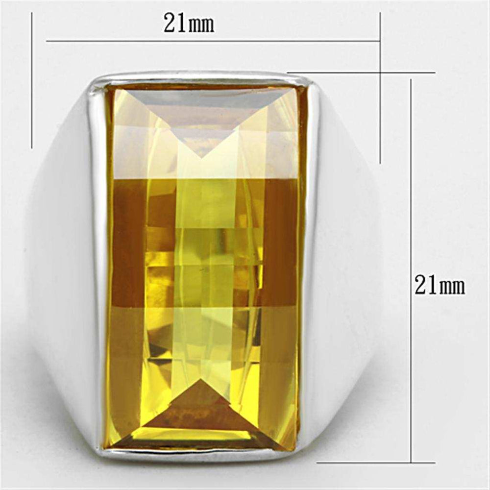LOS693 - Silver 925 Sterling Silver Ring with AAA Grade CZ in Topaz - Alamode - Flyclothing LLC
